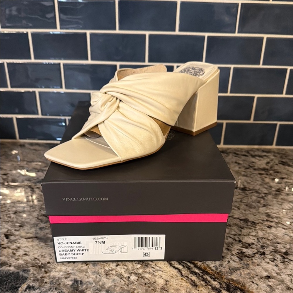 Vince Camuto Creamy White Knotted Heels